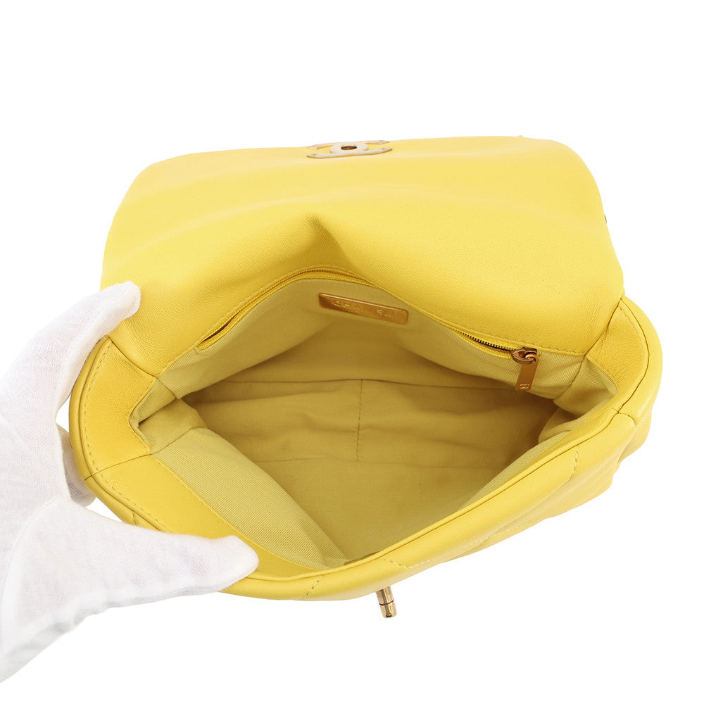 CHANEL 19 ChainShoulder Bag YellowAS1160 Lambskin