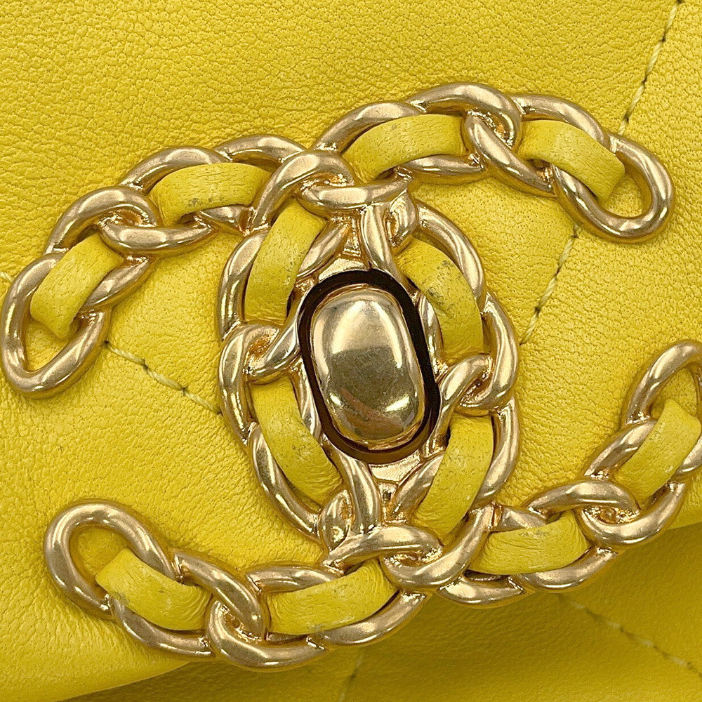 CHANEL 19 ChainShoulder Bag YellowAS1160 Lambskin
