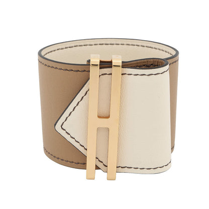 HERMES Elan Bracelet Size T2 Chai/Nata Swift Leather