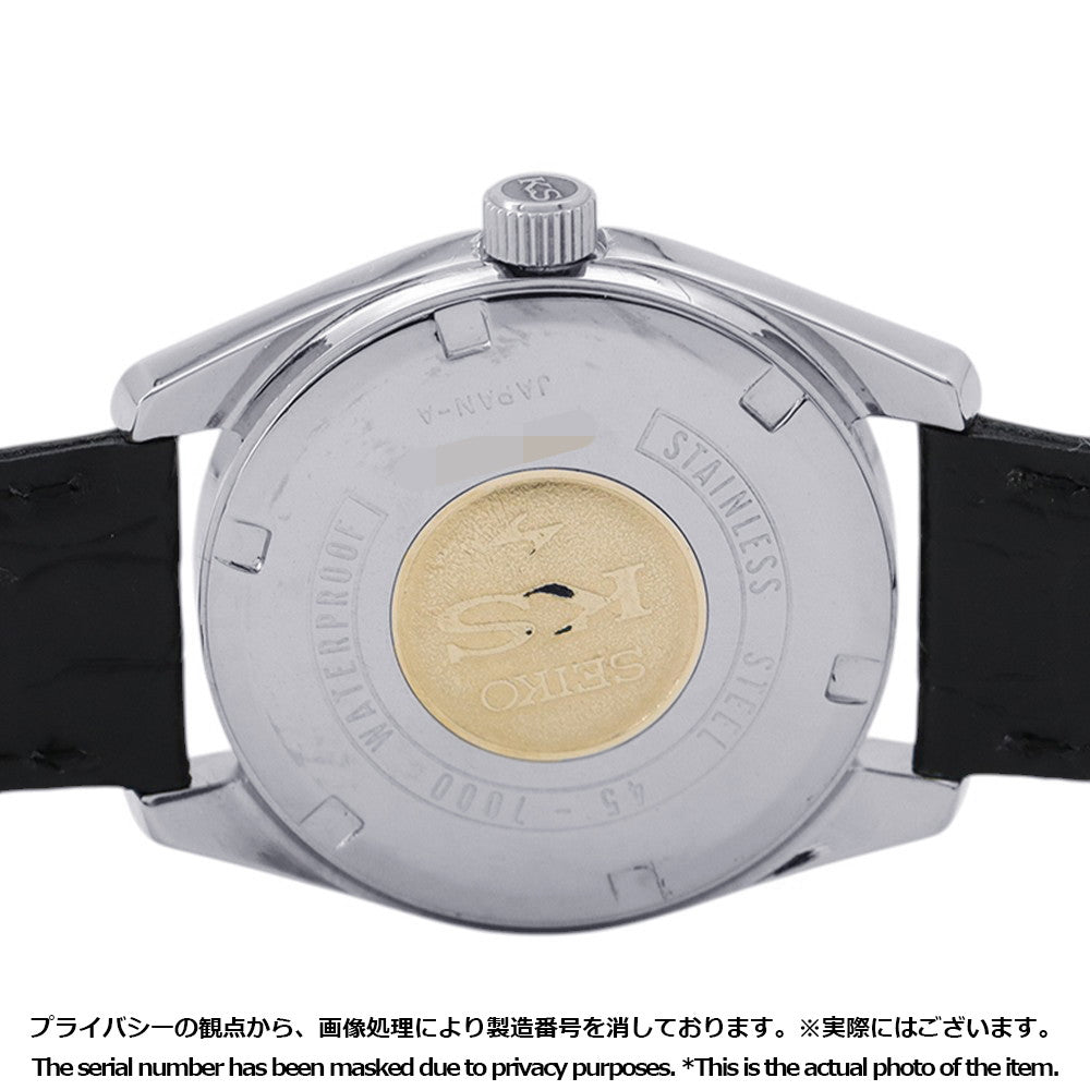 SEIKO King SEIKO W36mm Stainless Steel Leather Silver Dial45-7000