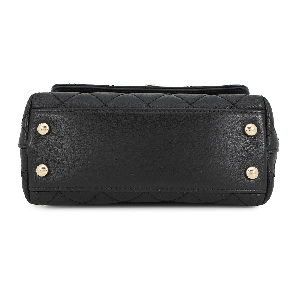 CHANEL Coco Handle 2WAYHandbag BlackAS2215 Leather Size XXS