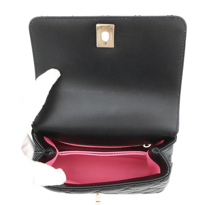 CHANEL Coco Handle 2WAYHandbag BlackAS2215 Leather Size XXS