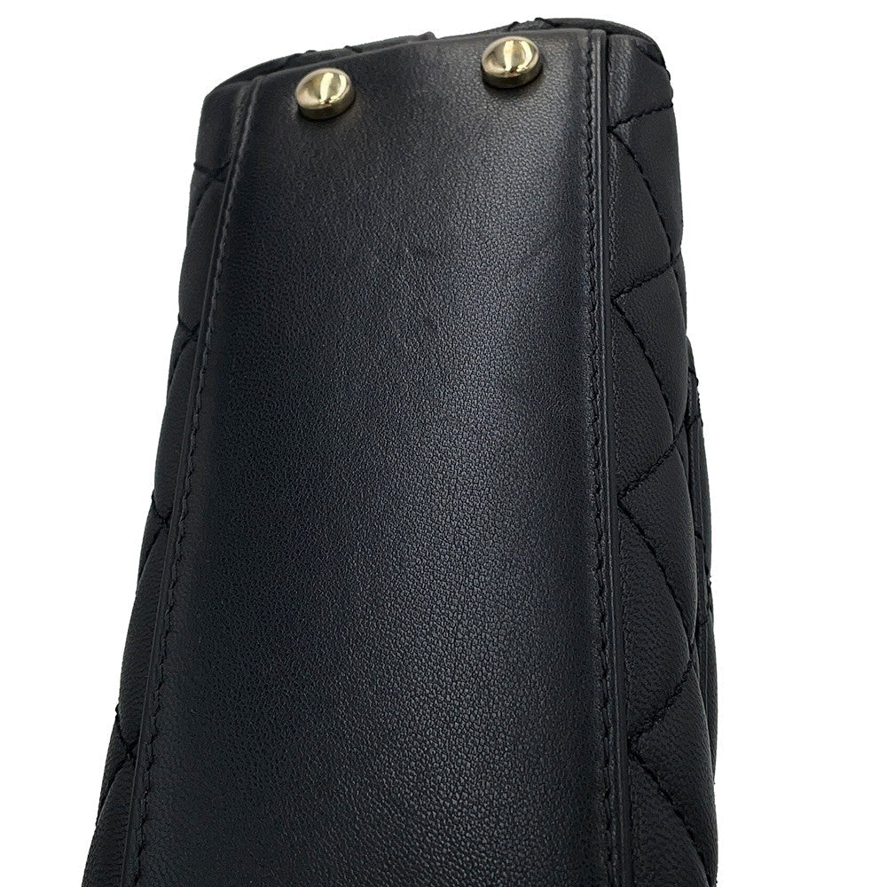 CHANEL Coco Handle 2WAYHandbag BlackAS2215 Leather Size XXS