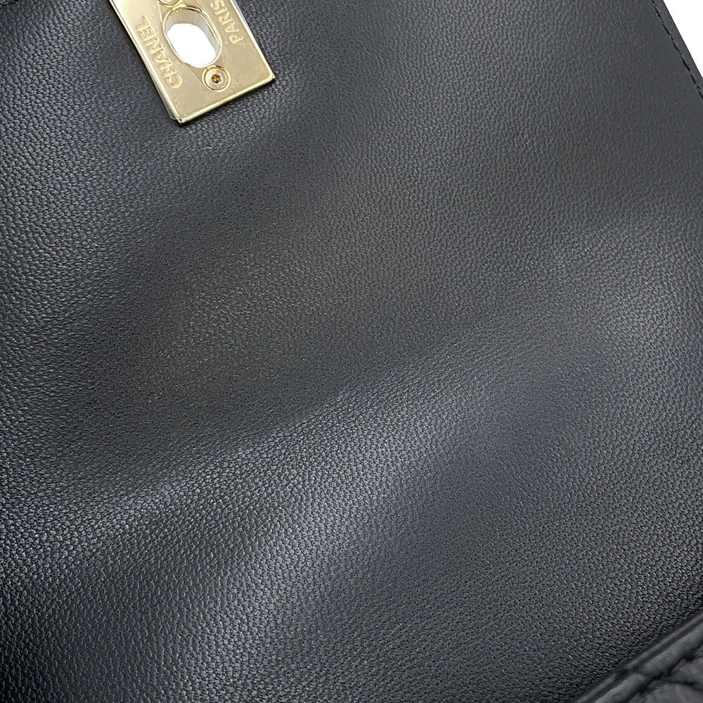 CHANEL Coco Handle 2WAYHandbag BlackAS2215 Leather Size XXS