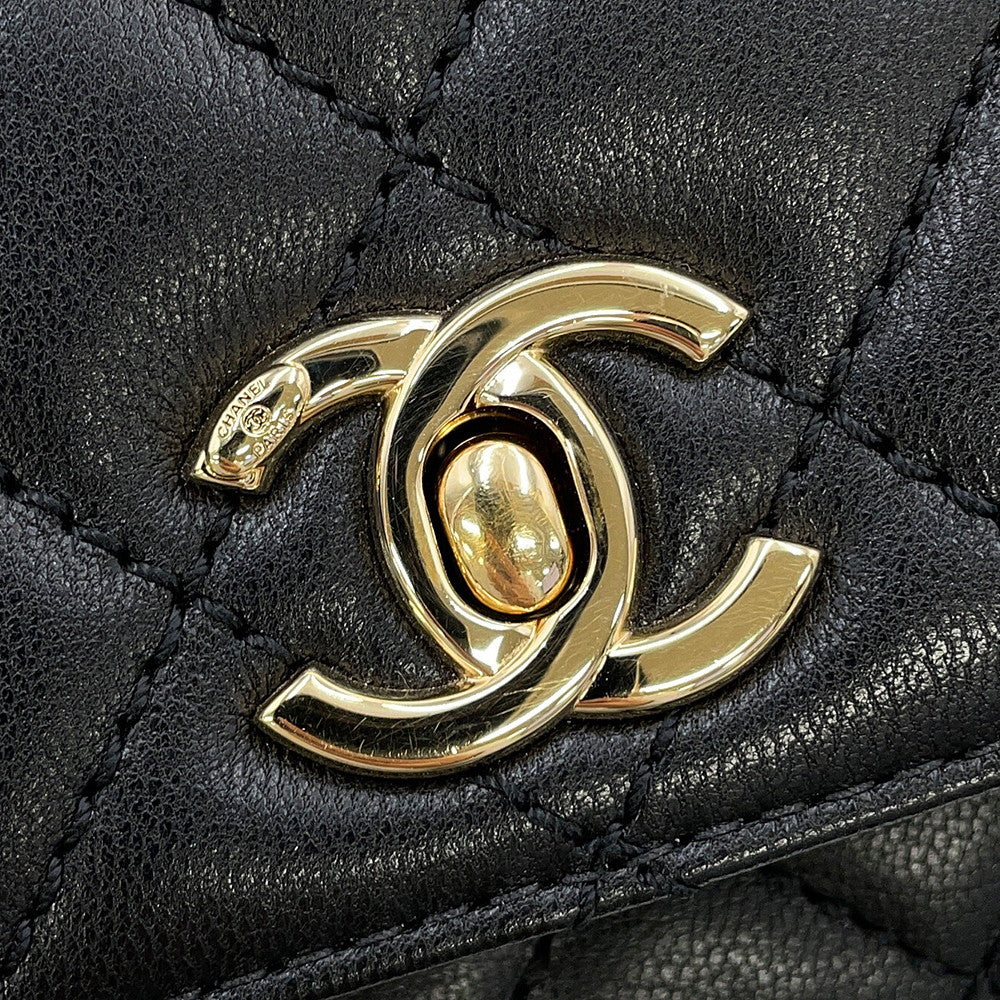 CHANEL Coco Handle 2WAYHandbag BlackAS2215 Leather Size XXS