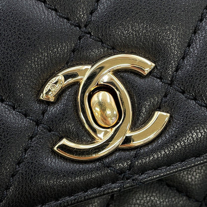 CHANEL Coco Handle 2WAYHandbag BlackAS2215 Leather Size XXS