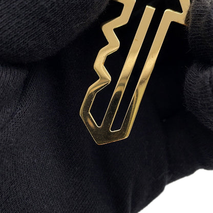 CHANEL CC Logo Key Motif Necklace Metal Leather