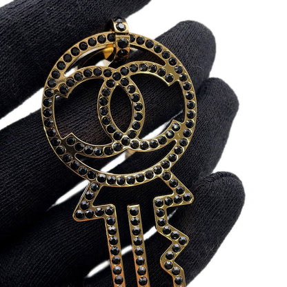 CHANEL CC Logo Key Motif Necklace Metal Leather
