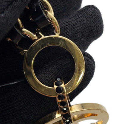 CHANEL CC Logo Key Motif Necklace Metal Leather