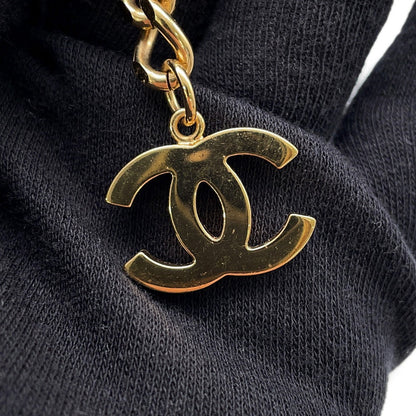 CHANEL CC Logo Key Motif Necklace Metal Leather