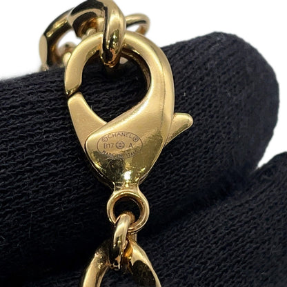 CHANEL CC Logo Key Motif Necklace Metal Leather