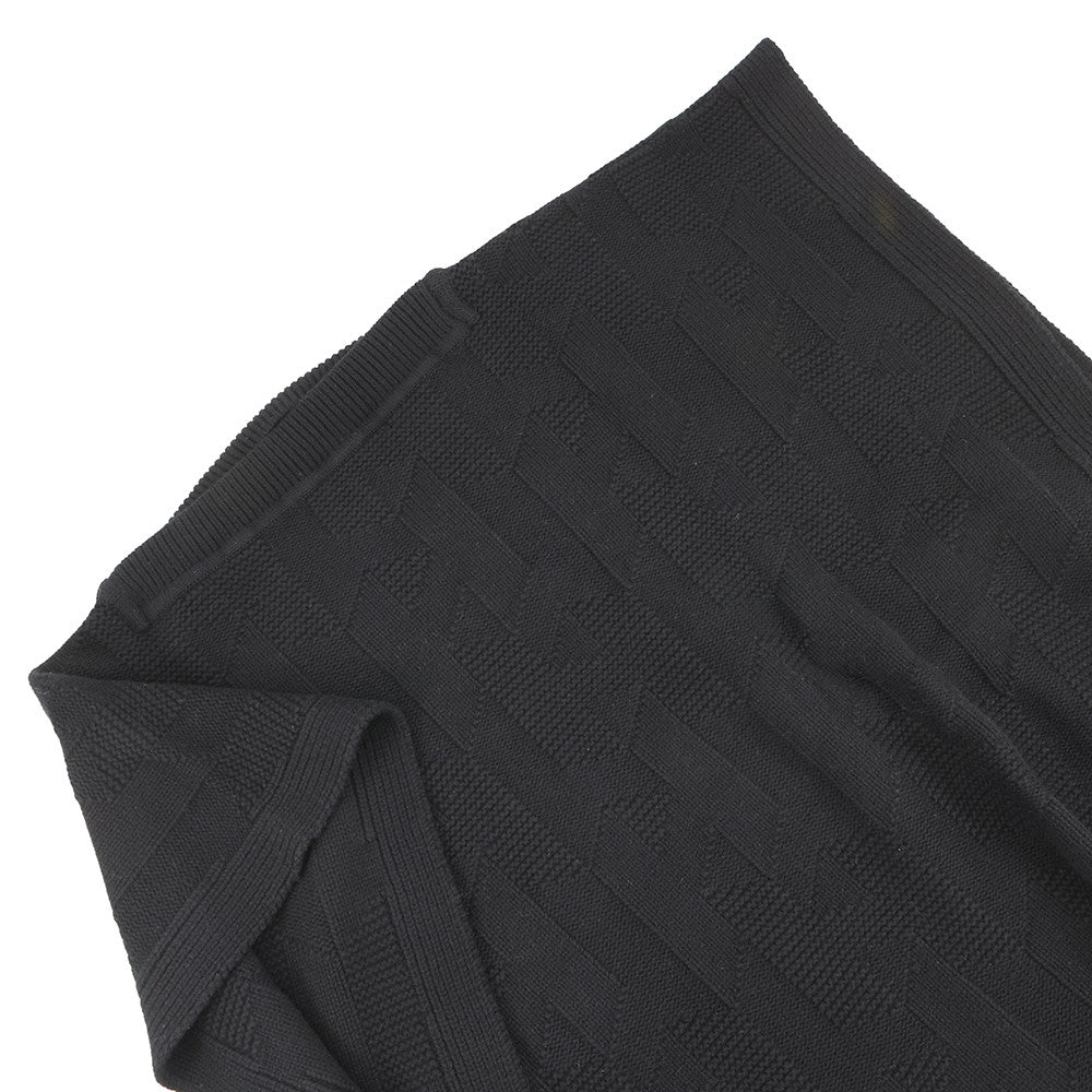 HERMES H Pattern Rectangular Cape Poncho Size 34 Black4E2904D3 Wool 100%