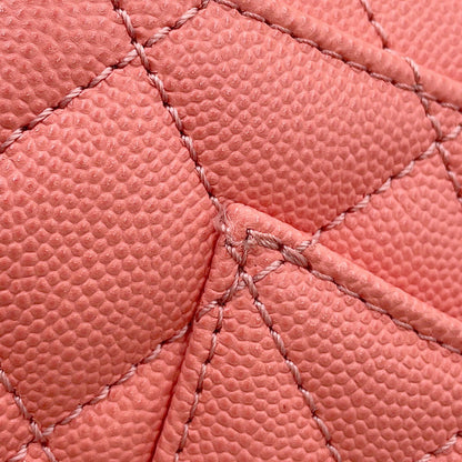 CHANEL Coco Handle 2WAYHandbag CoralPinkAS2215 Caviar Leather Size XXS