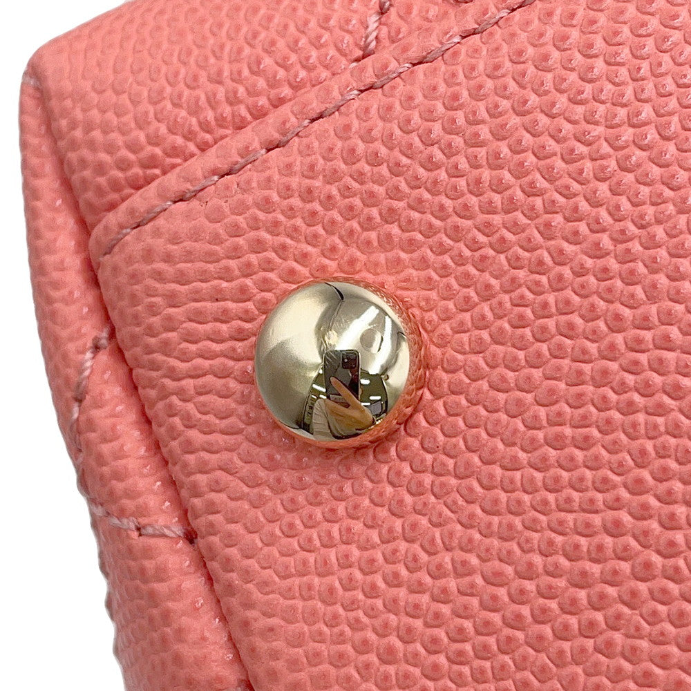 CHANEL Coco Handle 2WAYHandbag CoralPinkAS2215 Caviar Leather Size XXS