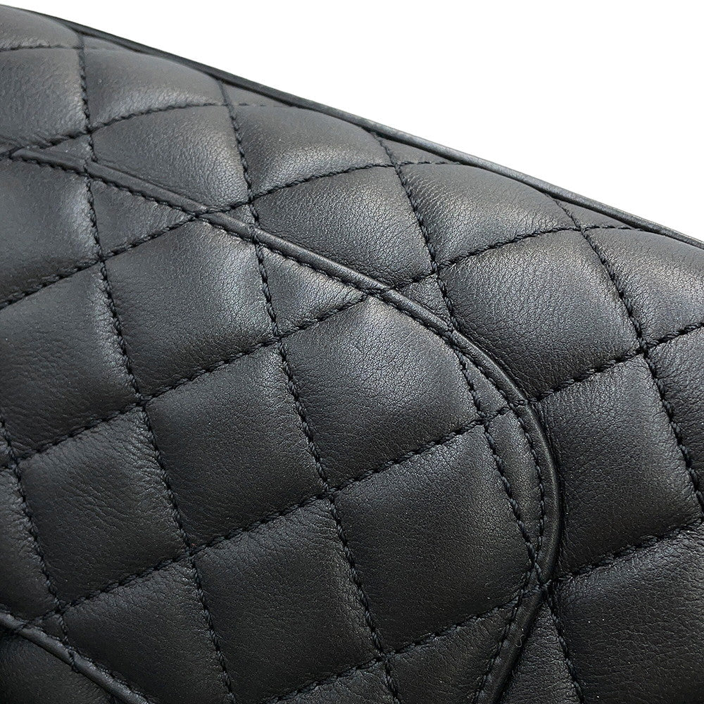 CHANEL Coco handle Dark Gray/BlackA92990 Lambskin beads Size Small