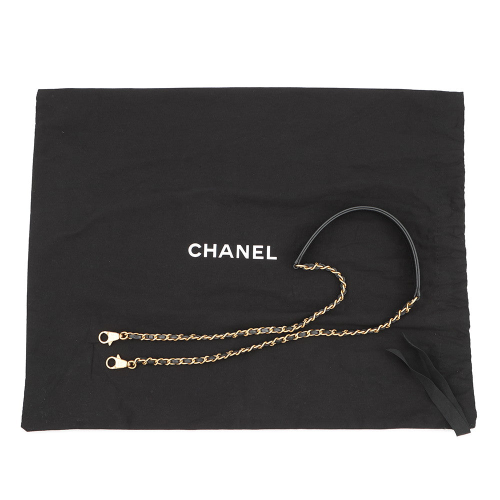 CHANEL Coco handle Dark Gray/BlackA92990 Lambskin beads Size Small