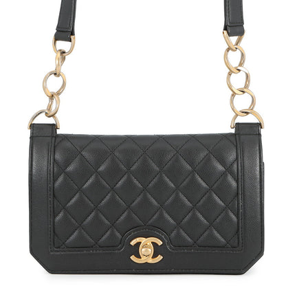 CHANEL Matelasse Classic Chain Wallet BlackA91576 Caviar Leather