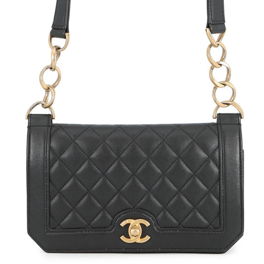 CHANEL Matelasse Classic Chain Wallet BlackA91576 Caviar Leather