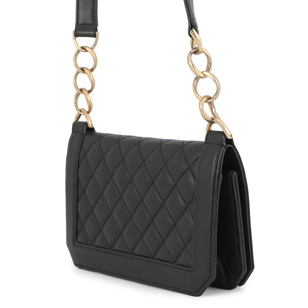 CHANEL Matelasse Classic Chain Wallet BlackA91576 Caviar Leather