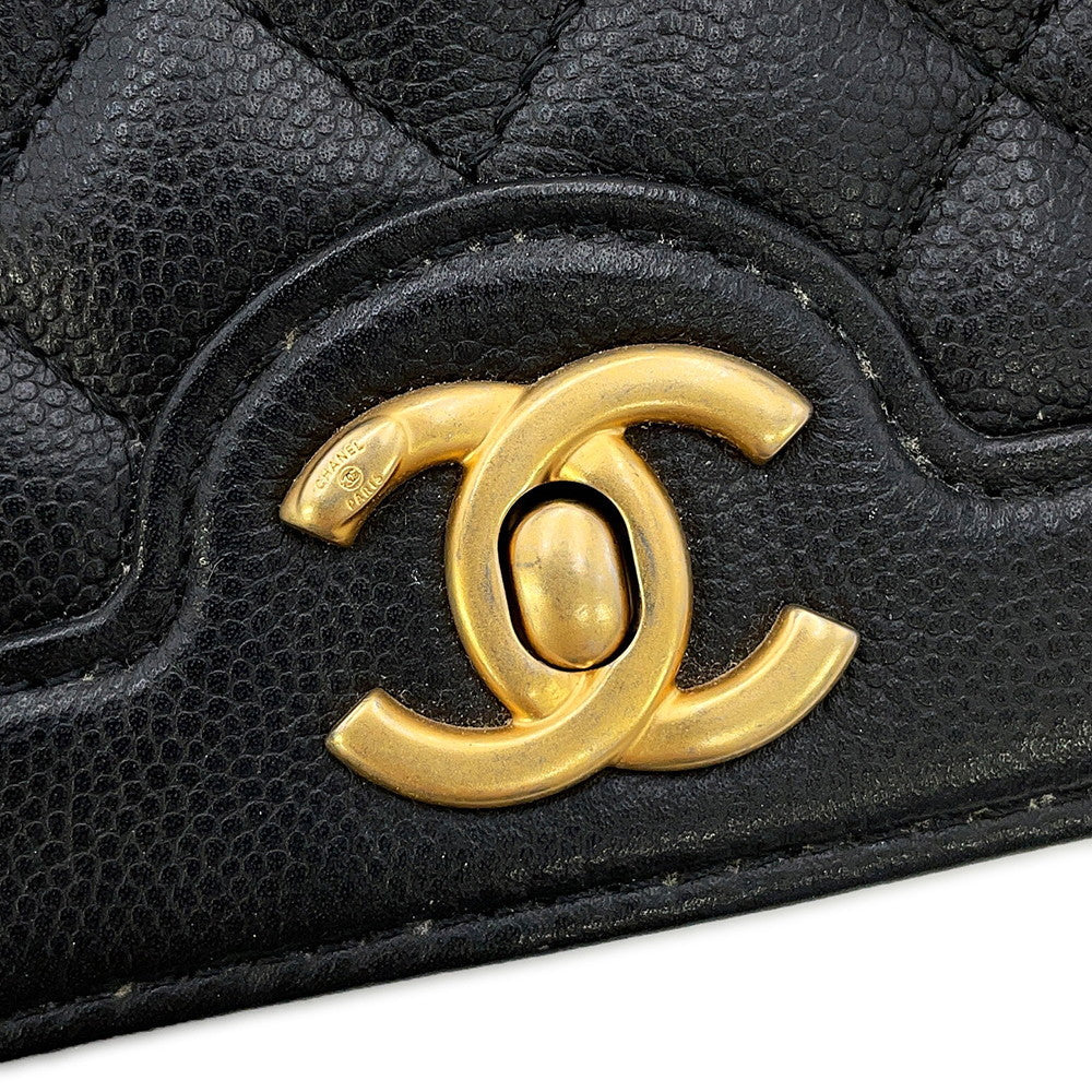 CHANEL Matelasse Classic Chain Wallet BlackA91576 Caviar Leather
