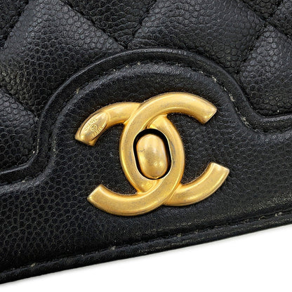 CHANEL Matelasse Classic Chain Wallet BlackA91576 Caviar Leather