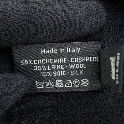 CHANEL Stole large format Black Cashmere 50% Wool 35% Silk 15%
