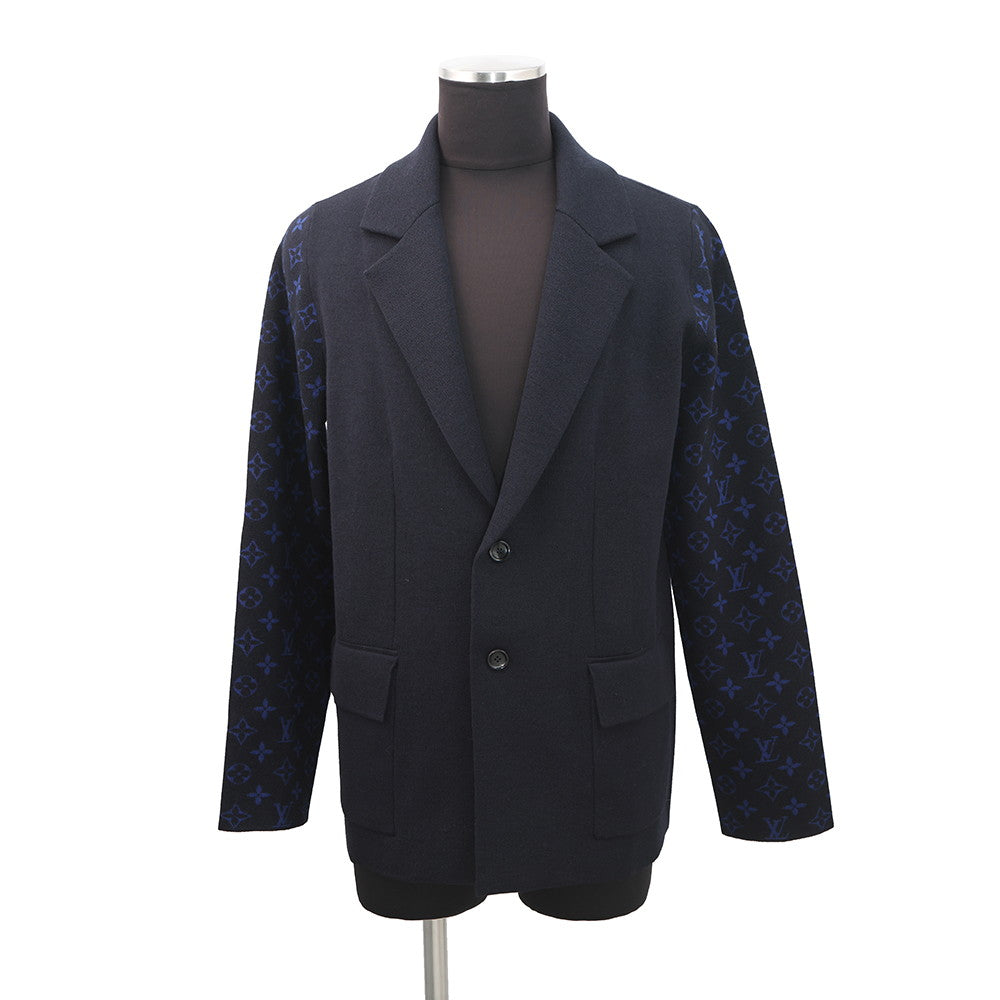 LOUIS VUITTON Monogram Jacket Size S Navy1ABJ5Y Wool 100%