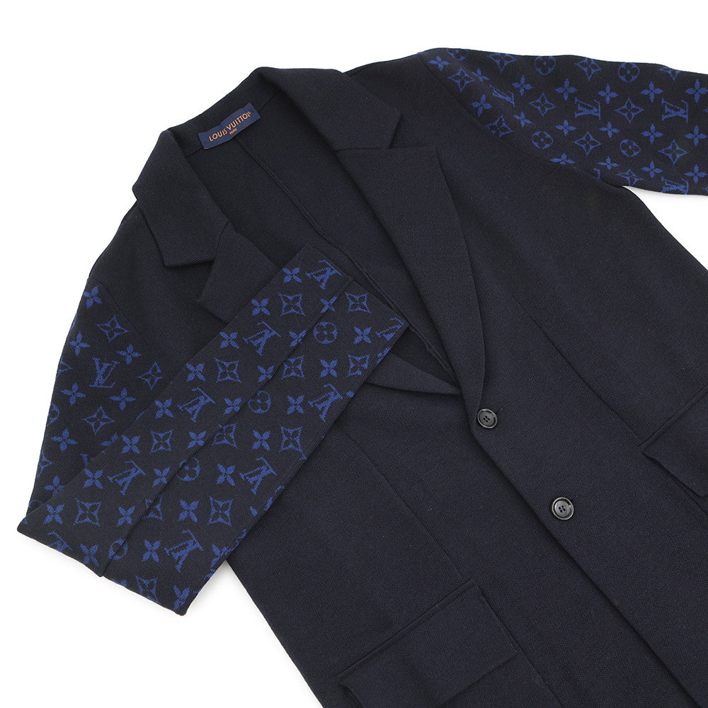 LOUIS VUITTON Monogram Jacket Size S Navy1ABJ5Y Wool 100%