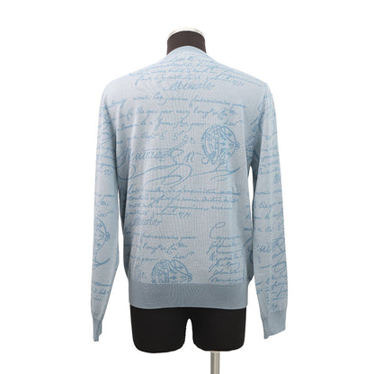 Berluti Scritto crew neck sweater Size L Pearl blueR26KRL198-001 Wool 99% Nylon1%