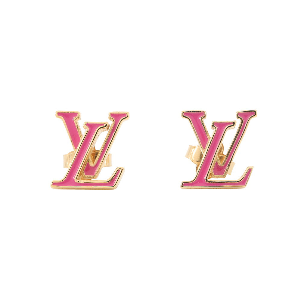 LOUIS VUITTON Earrings・LV Iconic Enamel Rose BallerineM01721 Gold Plated Enamel