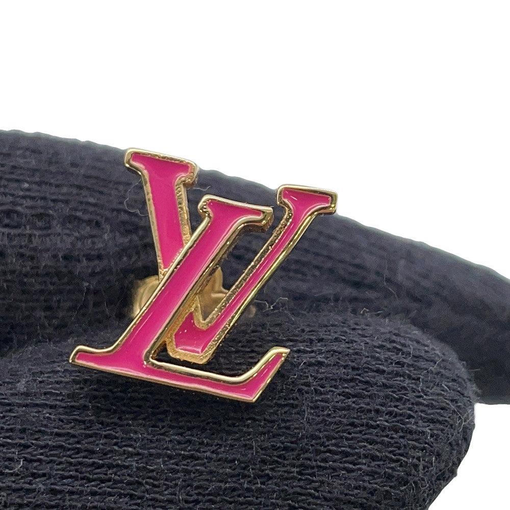 LOUIS VUITTON Earrings・LV Iconic Enamel Rose BallerineM01721 Gold Plated Enamel