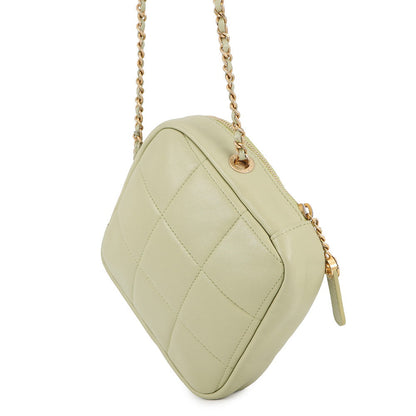 CHANEL CC Logo Matelasse Chain Shoulder Bag Light GreenAS2201 Lambskin