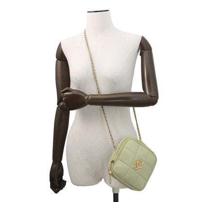CHANEL CC Logo Matelasse Chain Shoulder Bag Light GreenAS2201 Lambskin