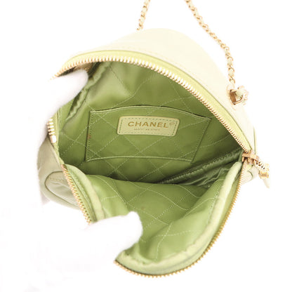 CHANEL CC Logo Matelasse Chain Shoulder Bag Light GreenAS2201 Lambskin
