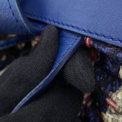 CHANEL CC Logo Tweed Print Backpack Blue/MulticolorA66445 Nylon Leather