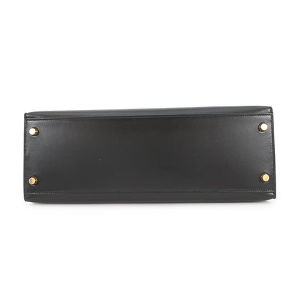HERMES Kelly Sellier Black Box Calf Leather Size 32