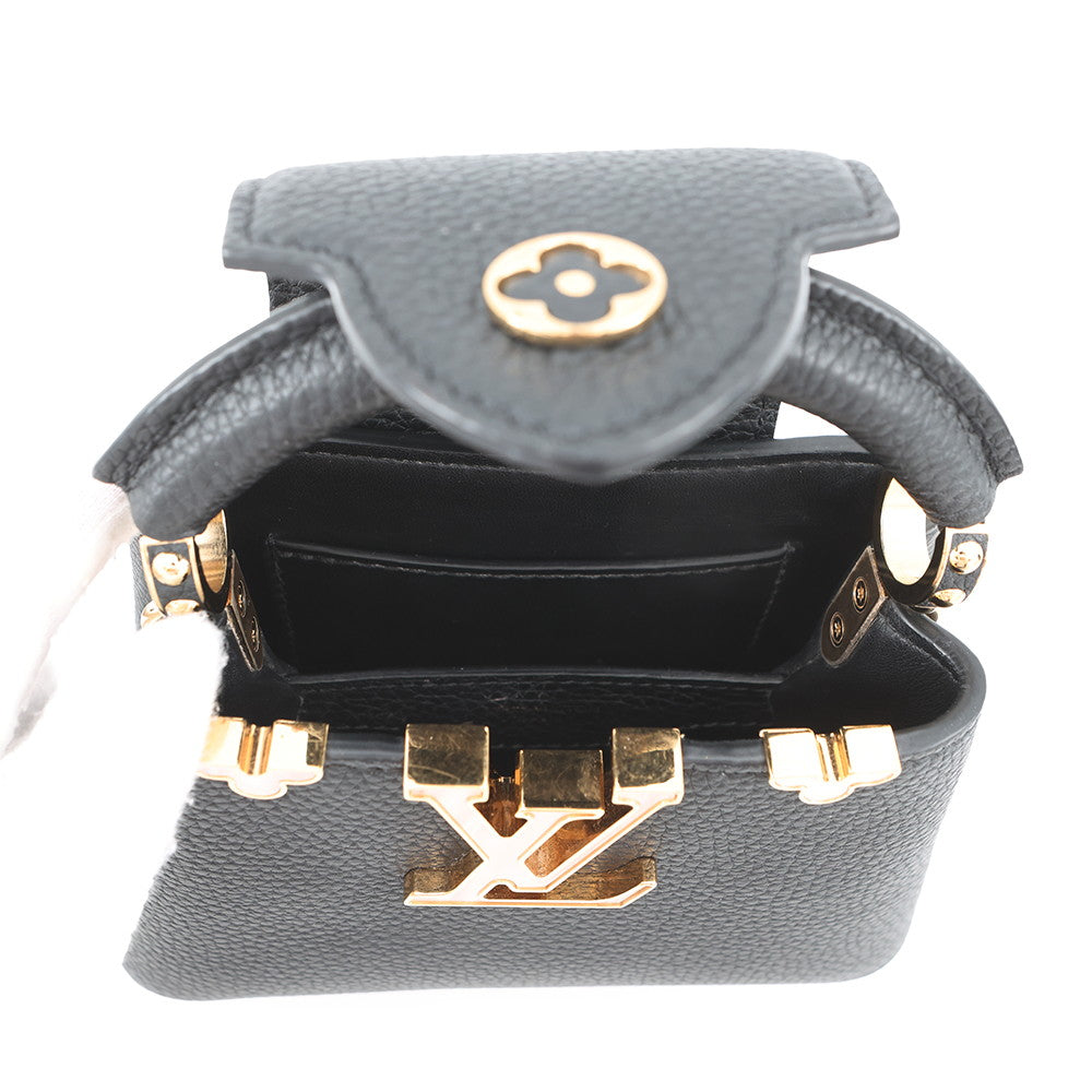 LOUIS VUITTON Capucines NoirM10166 Taurillon Leather Size NANO