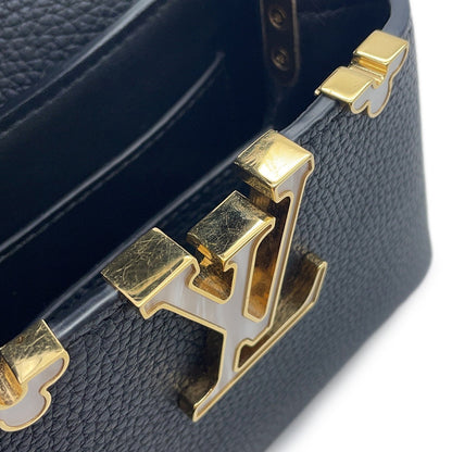 LOUIS VUITTON Capucines NoirM10166 Taurillon Leather Size NANO