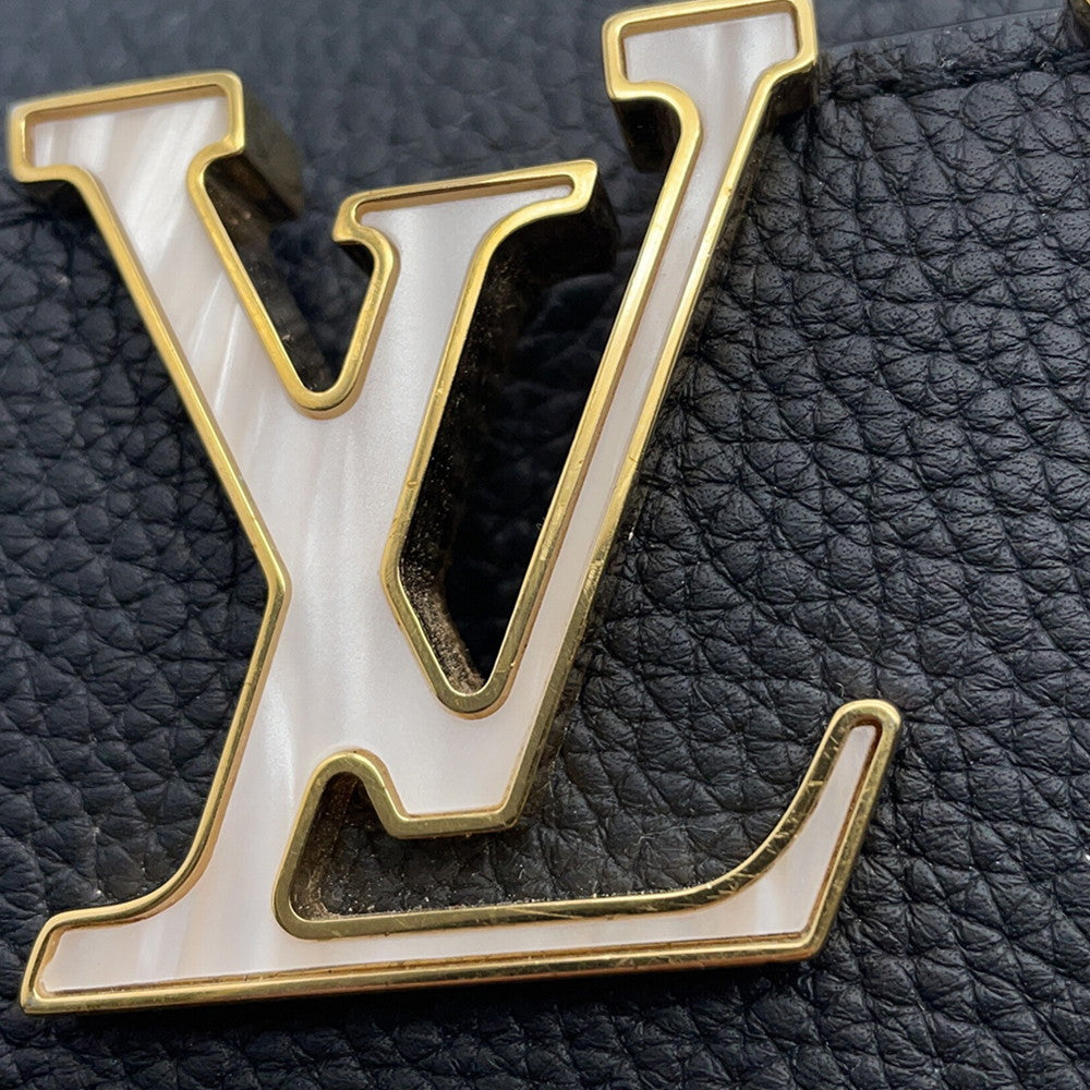 LOUIS VUITTON Capucines NoirM10166 Taurillon Leather Size NANO