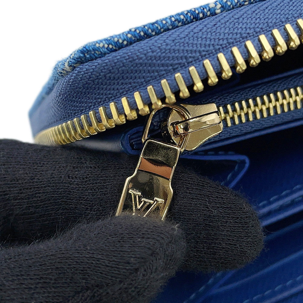 LOUIS VUITTON LV × TM Zippy Wallet BlueM23161 Monogram Cherry Denim