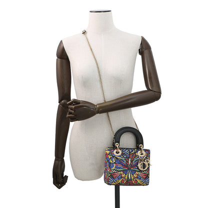 Dior Lady Dior 2WAY Handbag Multicolor Leather Size Mini