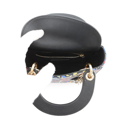 Dior Lady Dior 2WAY Handbag Multicolor Leather Size Mini