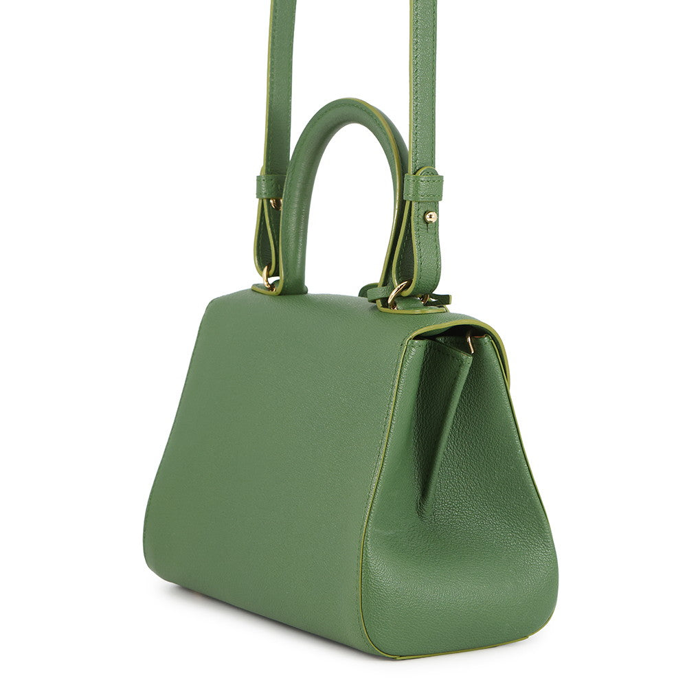 Delvaux Brillon 2WAY Handbag Green Leather Size Mini