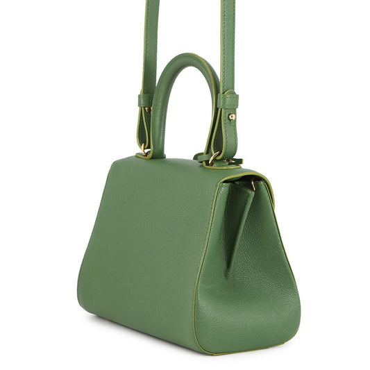 Delvaux Brillon 2WAY Handbag Green Leather Size Mini