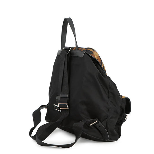 PRADA Leopard Backpack Re-Nylon Black/Brown1BZ811 Nylon