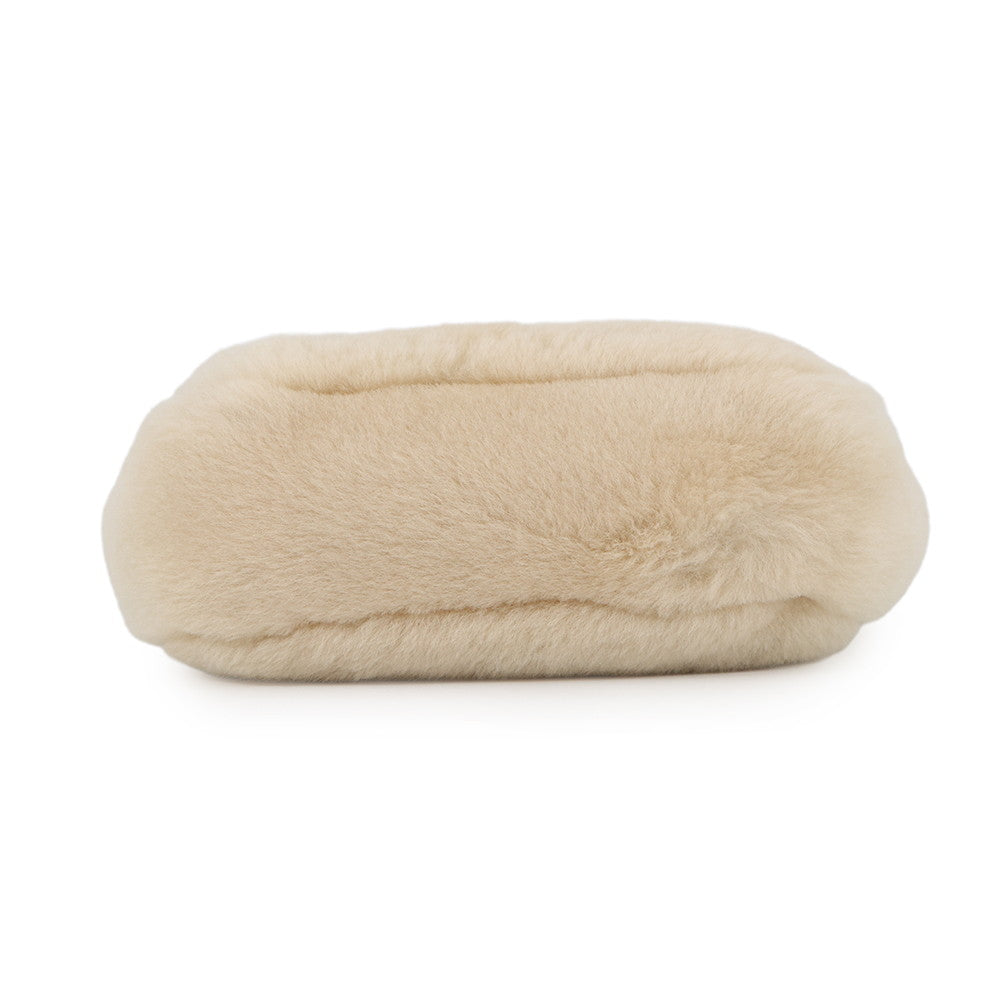 PRADA 2WAY Handbag Beige1BA392 Sheepfur Leather