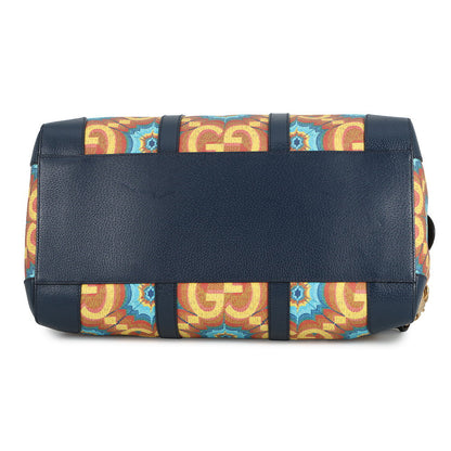 GUCCI GG Kaleidoscope Travel Bag 100th Anniversary Model Yellow/Navy647815 PVC Leather