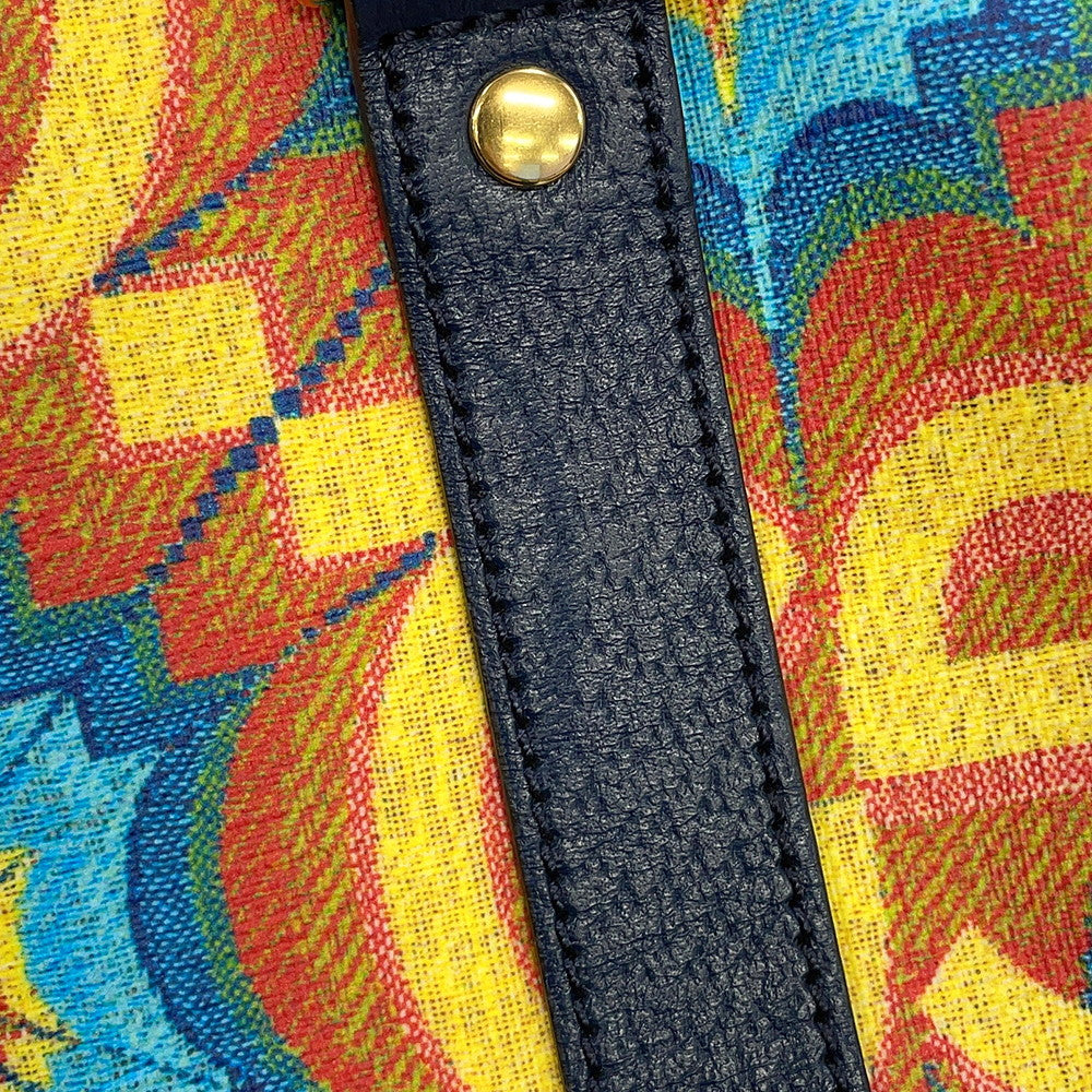 GUCCI GG Kaleidoscope Travel Bag 100th Anniversary Model Yellow/Navy647815 PVC Leather