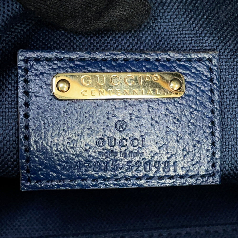 GUCCI GG Kaleidoscope Travel Bag 100th Anniversary Model Yellow/Navy647815 PVC Leather