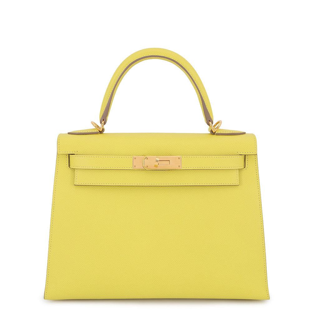 HERMES Kelly Sellier Lime Epsom Size 28